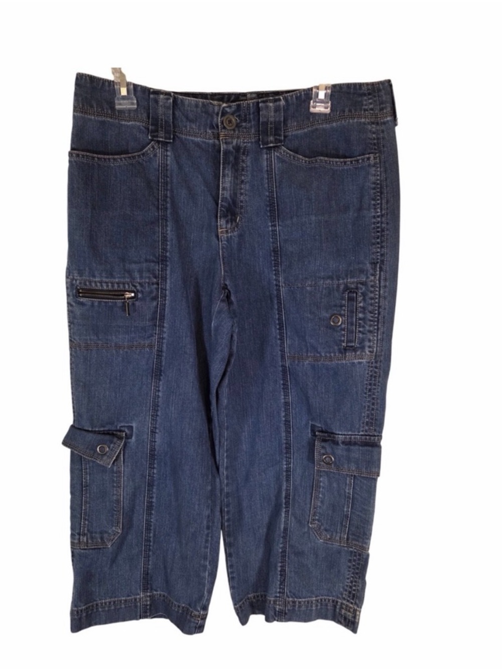 Eddie Bauer Denim Cargo Capris size 10